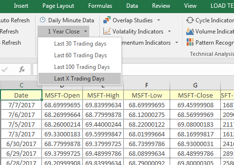 stock quotes in excel marketxls - apps